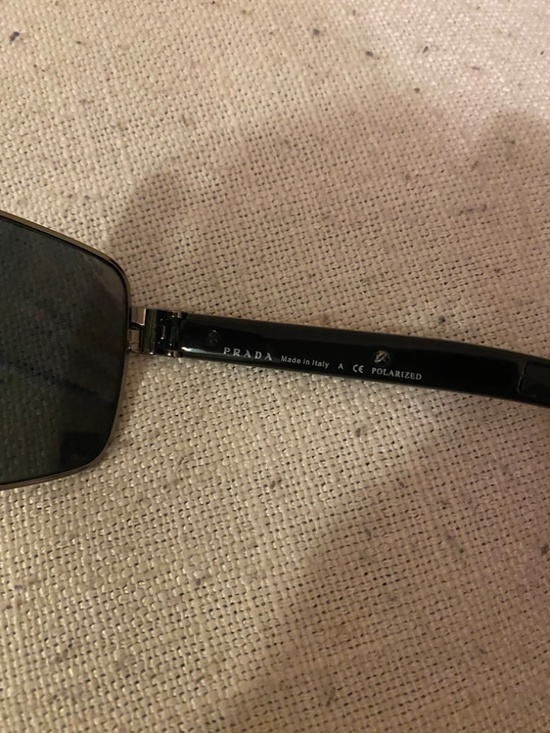 Prada Black Rectangular Sunglasses Red Logo Vintage Unisex main image 8